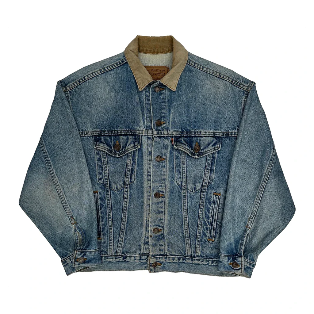 Levis Collared Denim Jacket - Medium Blue Denim