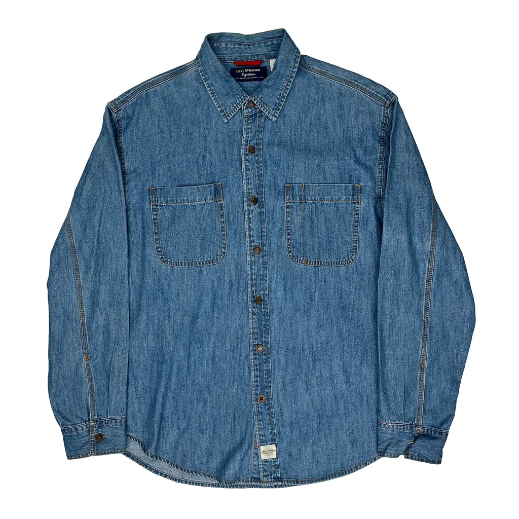 Levis Denim Shirt - Large Blue Cotton