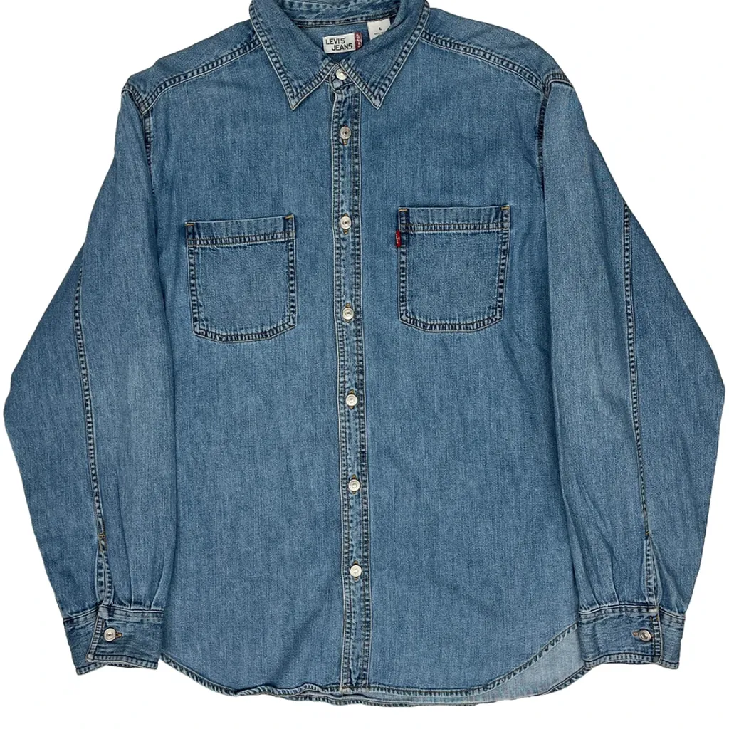 Levis Denim Shirt - Large Blue Cotton - Image 4