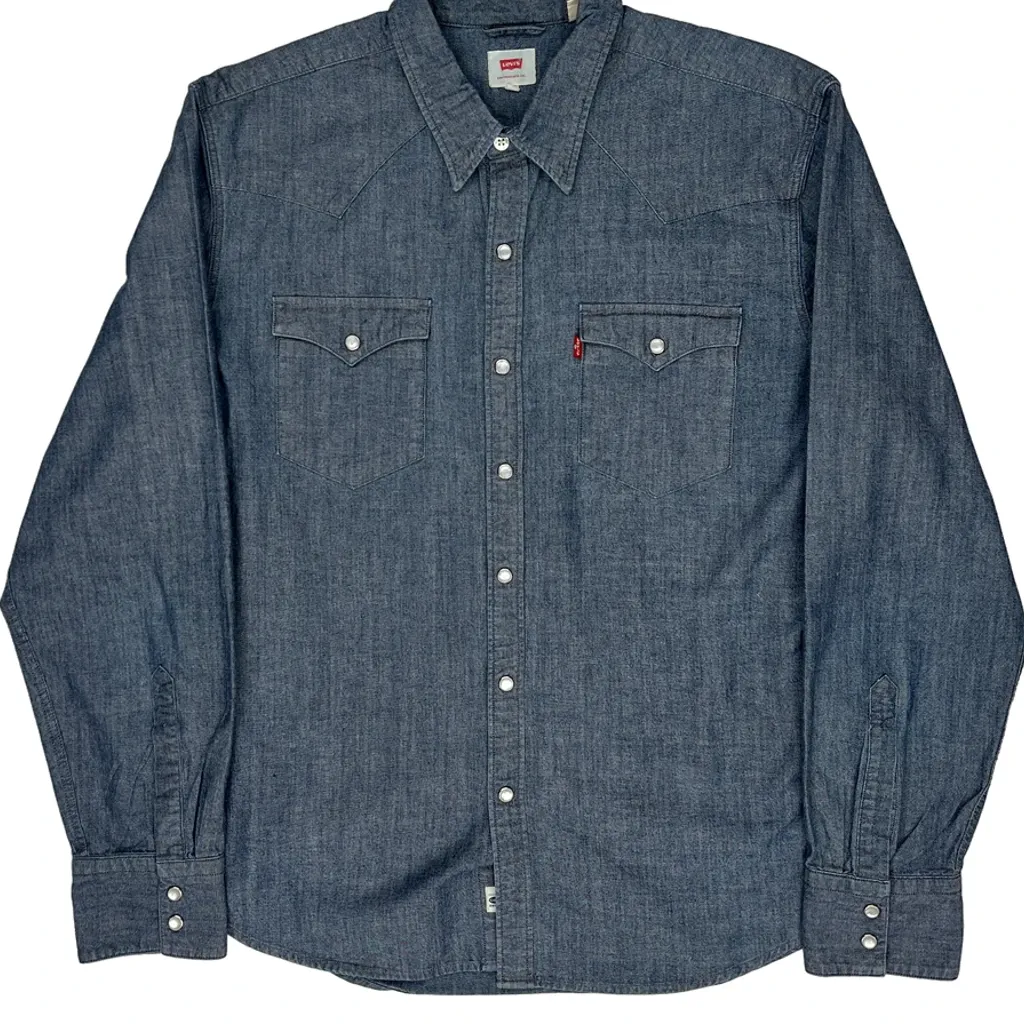 Levis Denim Shirt - Large Blue Cotton - Image 4