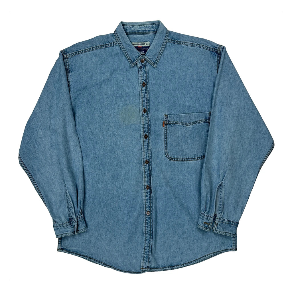 Levis Denim Shirt - Large Blue Cotton