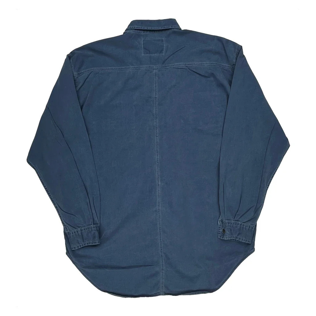 Levis Workwear Style Denim Shirt - Large Blue Cotton - Image 2