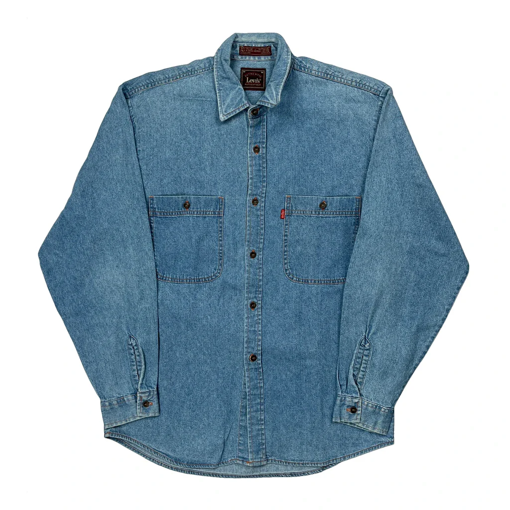 Levis Denim Shirt - Medium Blue Cotton