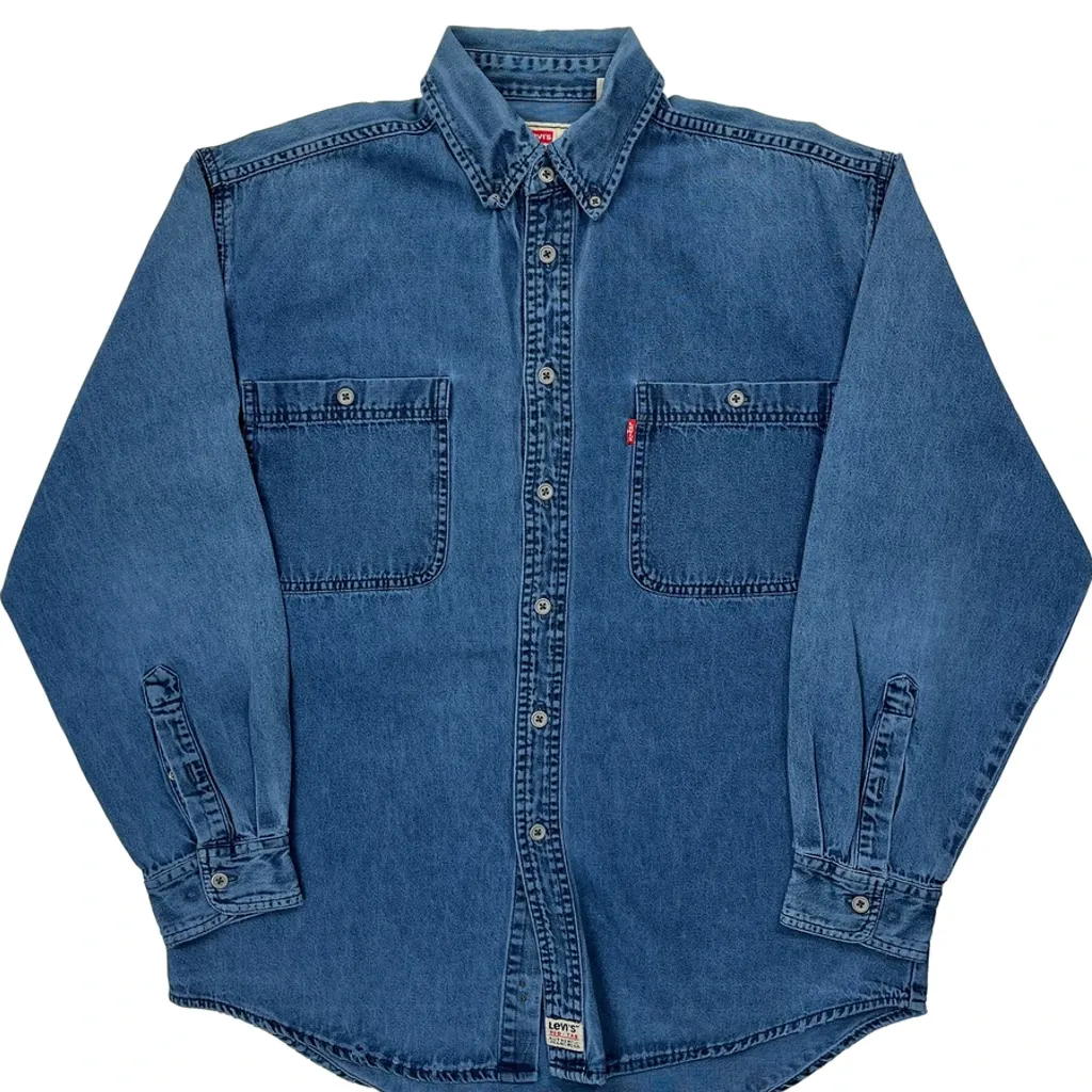 Levis Denim Shirt - Medium Blue Cotton - Image 5