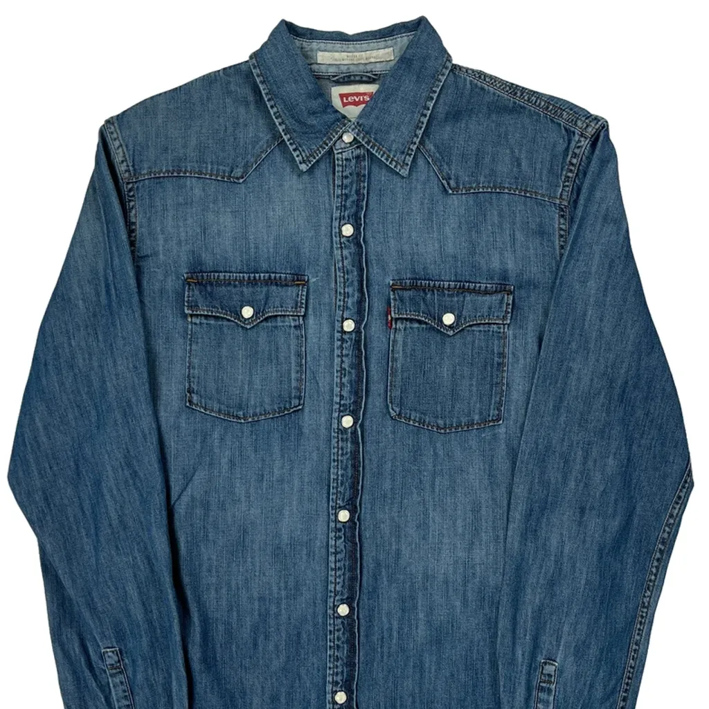Levis Denim Shirt - Medium Blue Denim - Image 5