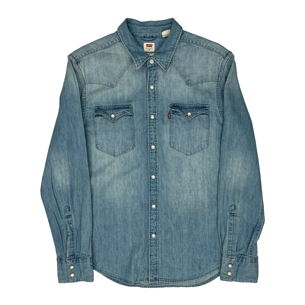 Levis Slim Denim Shirt - Medium Blue Denim