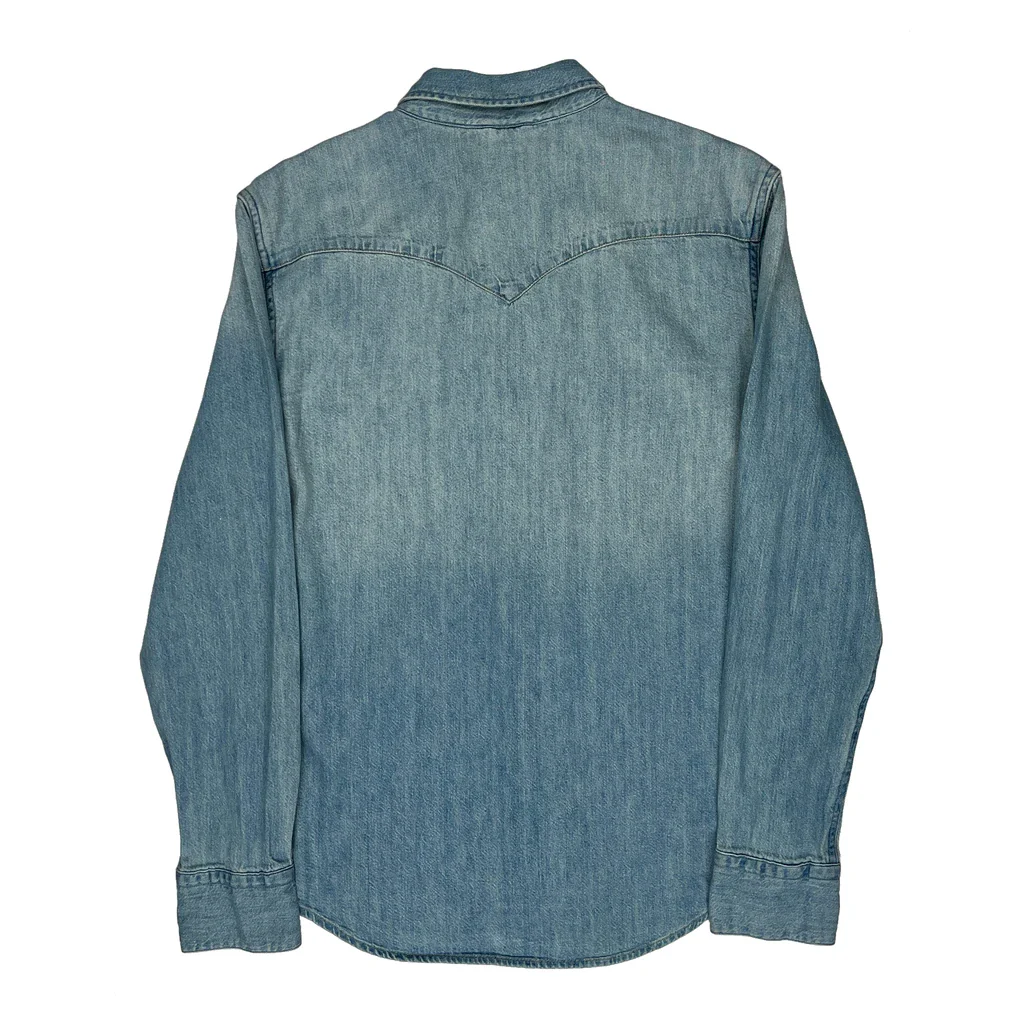 Levis Slim Denim Shirt - Medium Blue Denim - Image 2
