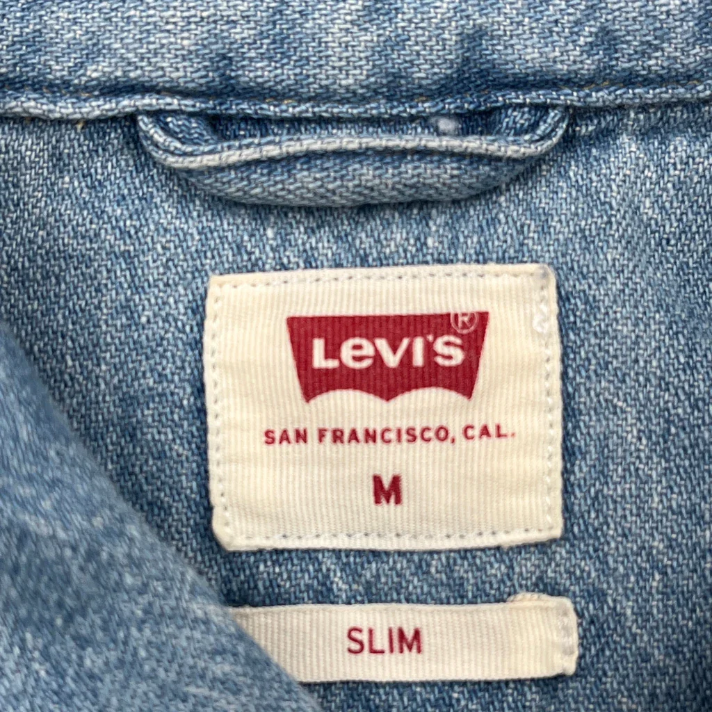 Levis Slim Denim Shirt - Medium Blue Denim - Image 3