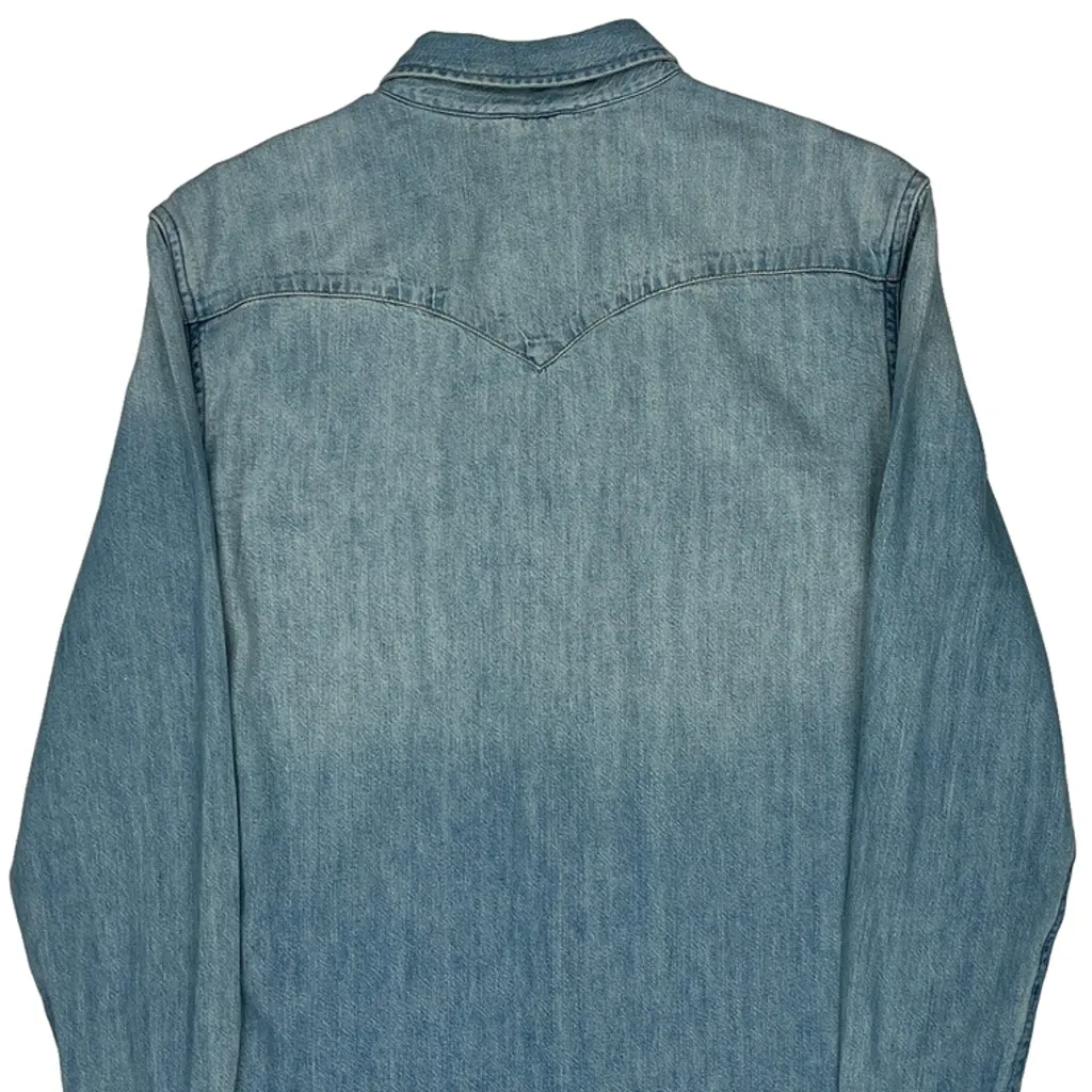 Levis Slim Denim Shirt - Medium Blue Denim - Image 7