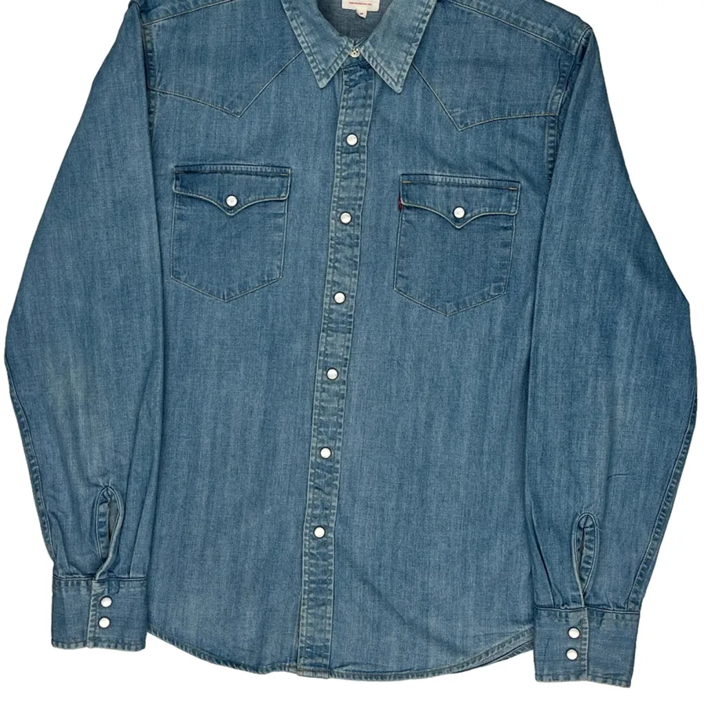 Levis Denim Shirt - Medium Blue Denim - Image 4