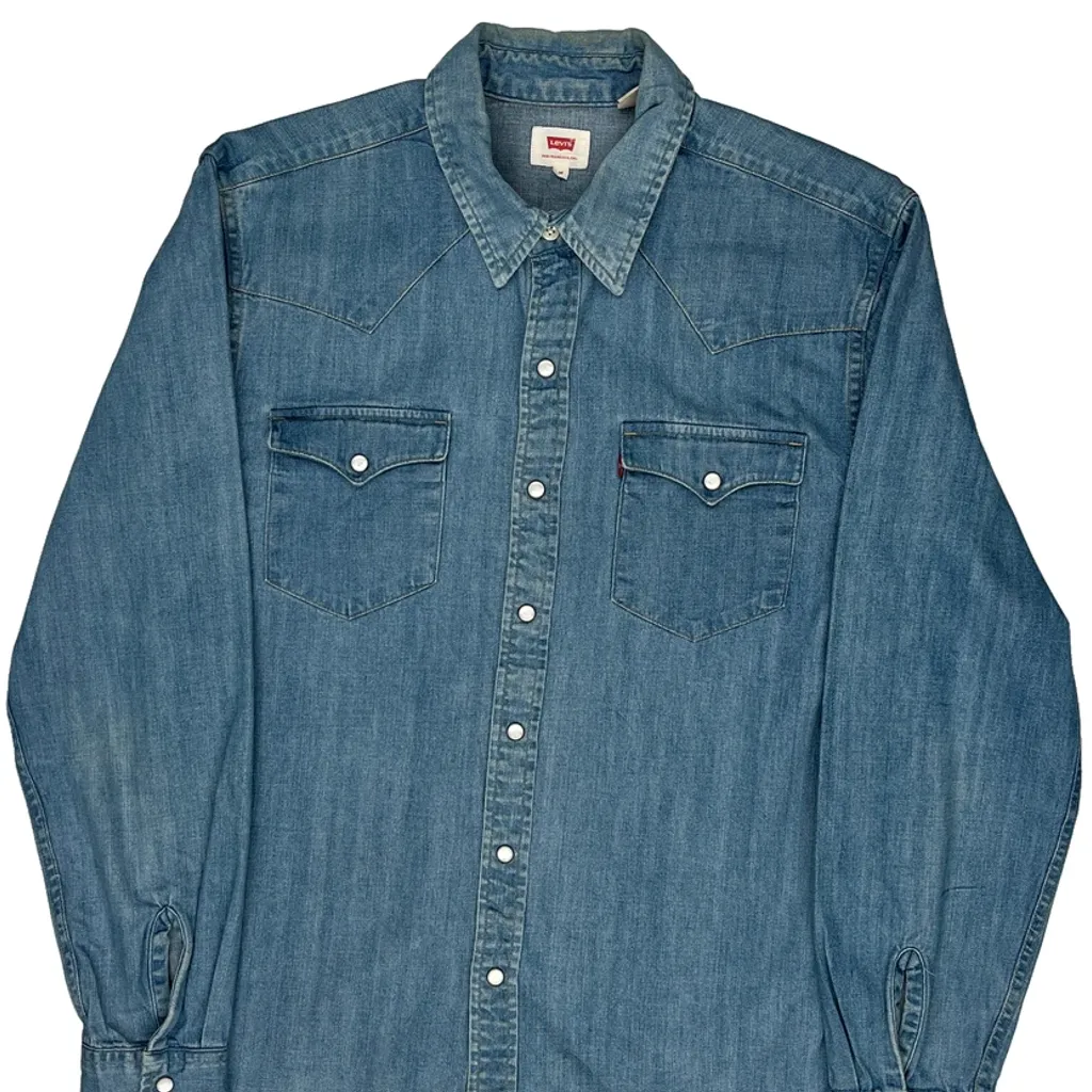 Levis Denim Shirt - Medium Blue Denim - Image 5