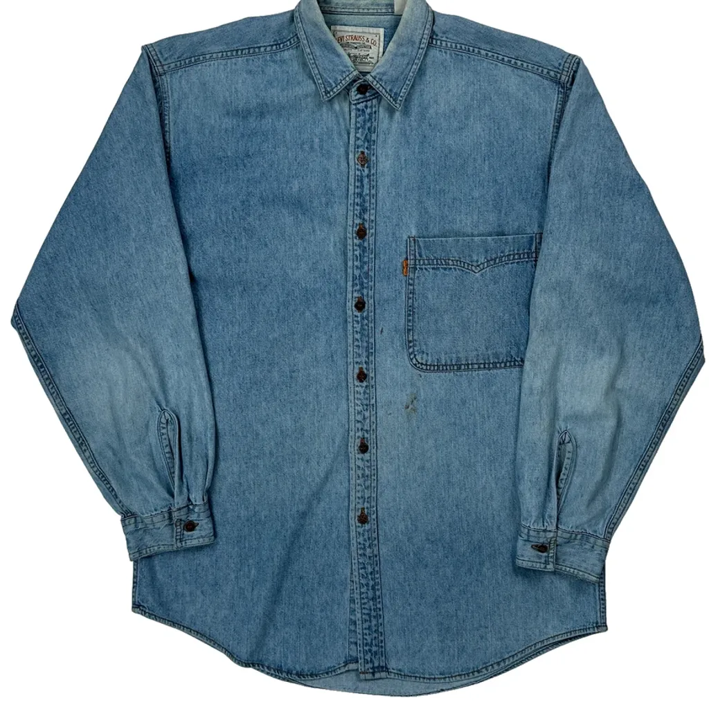 Levis Denim Shirt - Medium Blue Cotton - Image 5