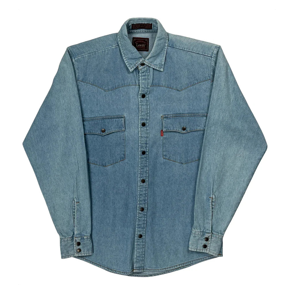 Levis Denim Shirt - Small Blue Cotton
