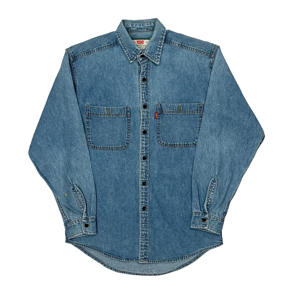 Levis Denim Shirt - Small Blue Cotton
