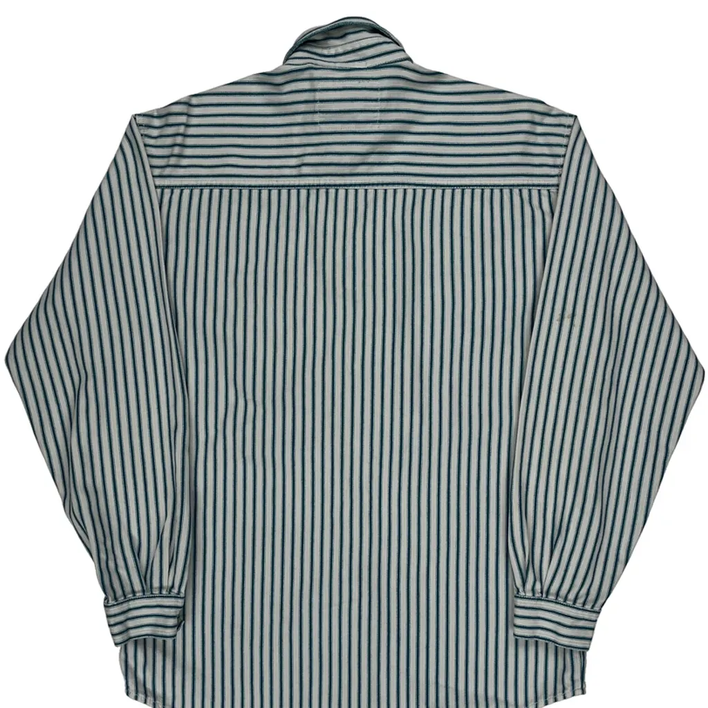 Levis Striped Denim Shirt - Small Blue Cotton - Image 6