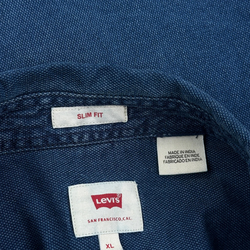 Levis Slim Fit Denim Shirt - XL Blue Cotton - Image 3