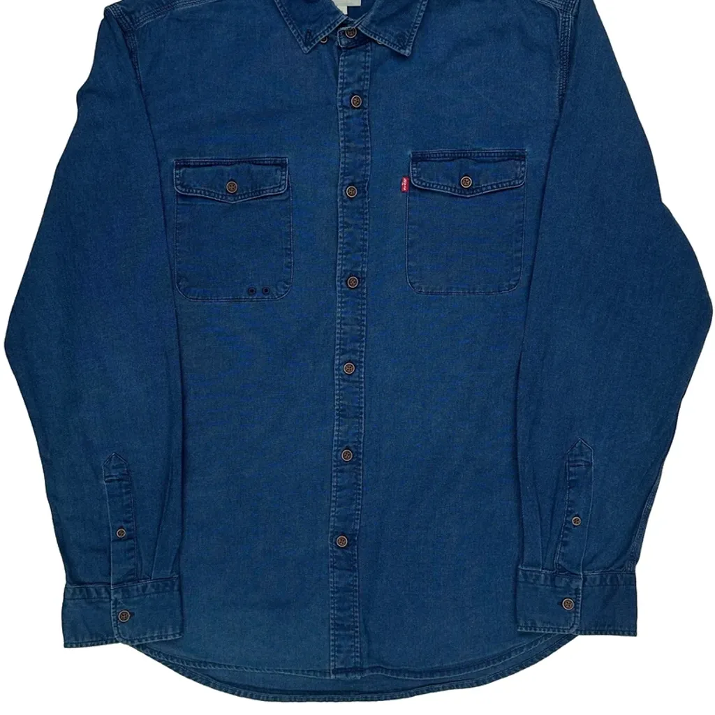 Levis Slim Fit Denim Shirt - XL Blue Cotton - Image 5
