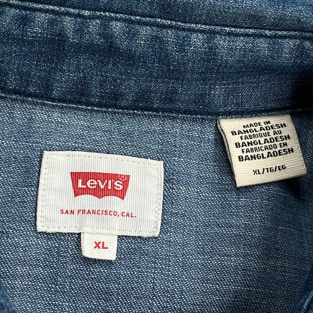 Levis Contrast Stitch Denim Shirt - XL Blue Denim - Image 3