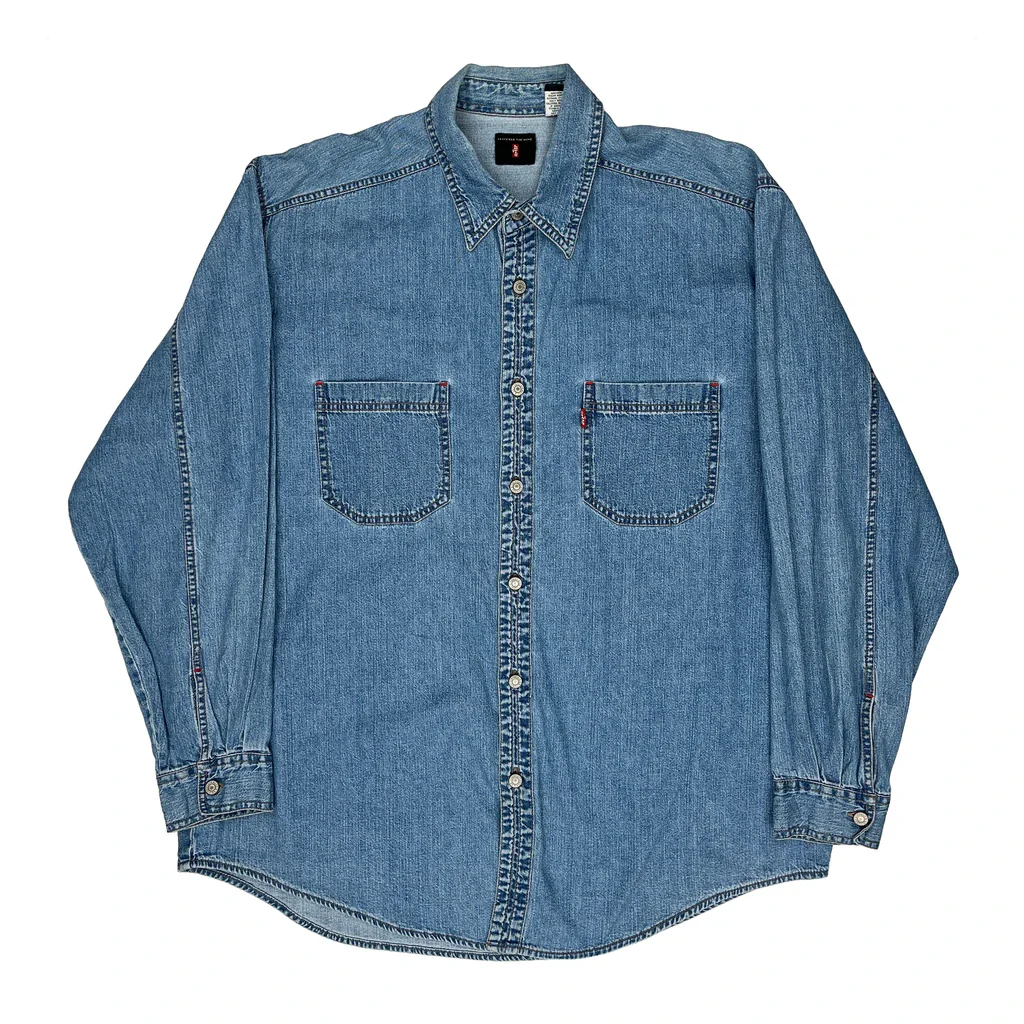 Levis Denim Shirt - XL Blue Cotton