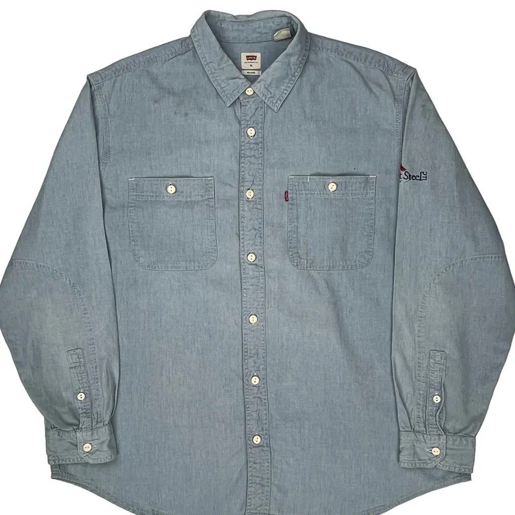 Levis Chambry Denim Shirt - XL Blue Cotton - Image 4