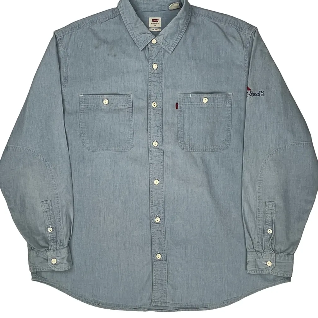 Levis Chambry Denim Shirt - XL Blue Cotton - Image 5