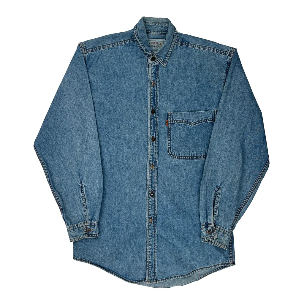 Levis Denim Shirt - XS Blue Cotton