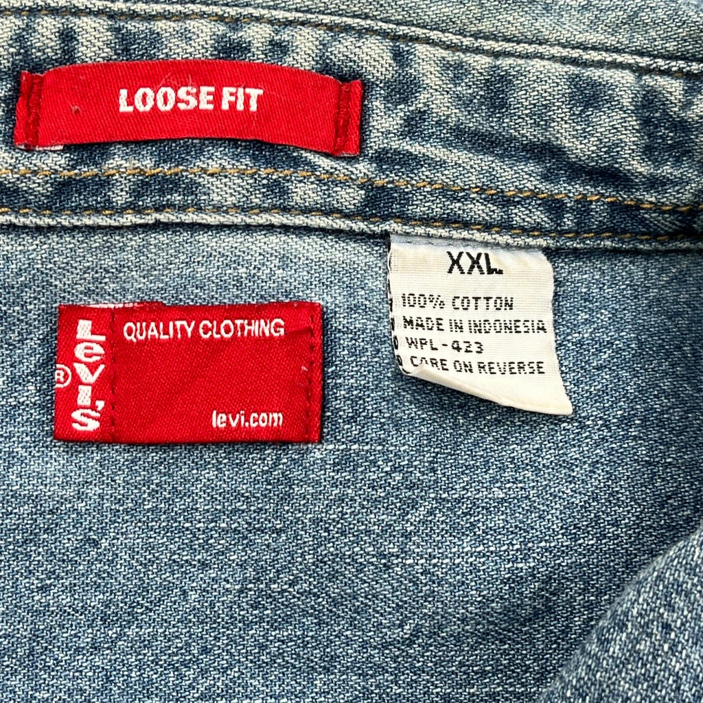 Levis Denim Shirt - 2XL Blue Cotton - Image 3