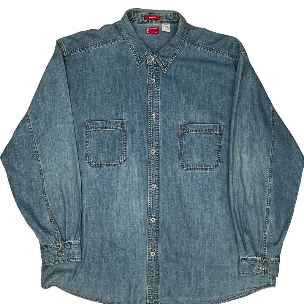 Levis Denim Shirt - 2XL Blue Cotton - Image 4