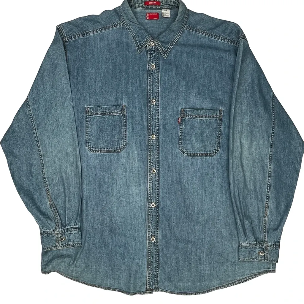 Levis Denim Shirt - 2XL Blue Cotton - Image 5
