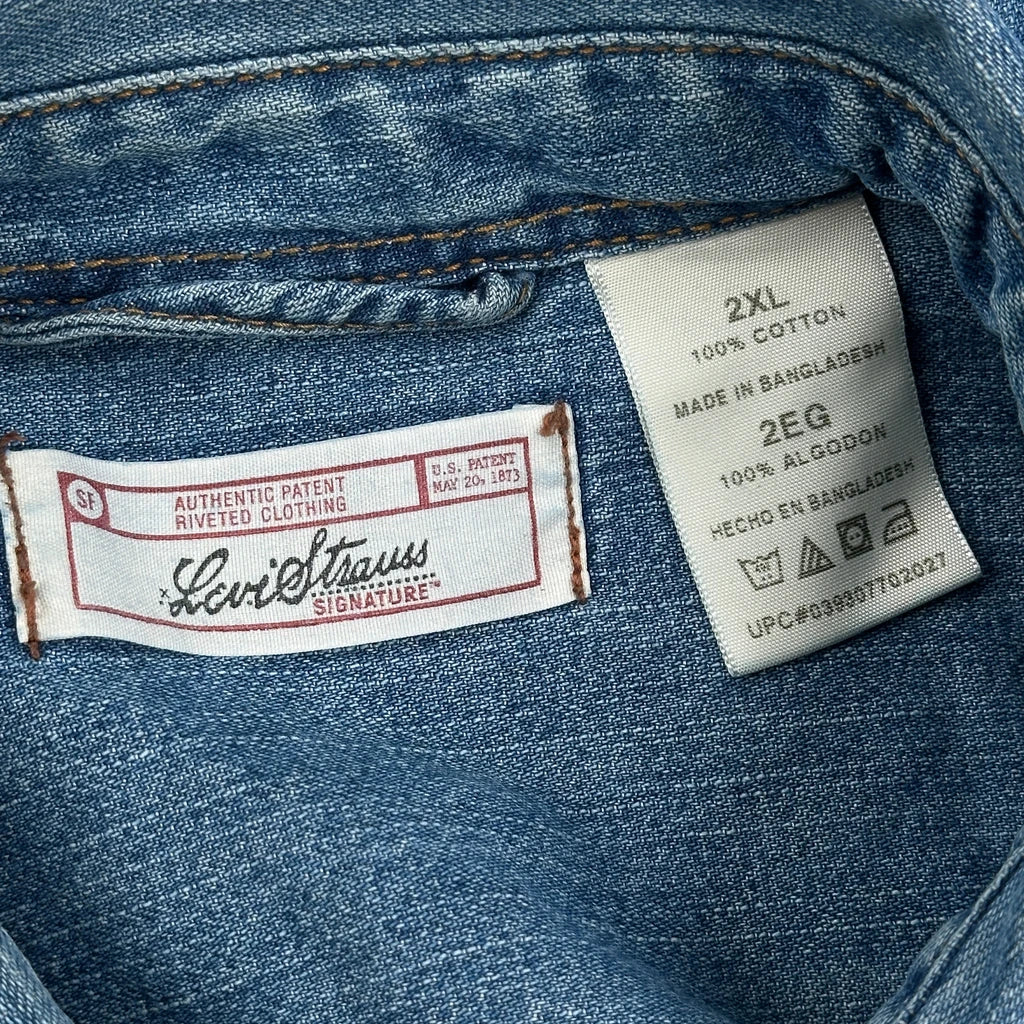 Levis Denim Shirt - 2XL Blue Cotton - Image 3