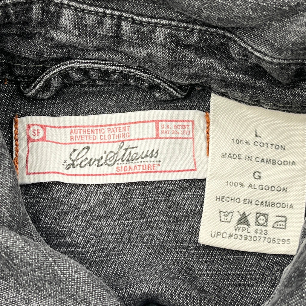 Levis Denim Shirt - Large Grey Cotton - Image 3