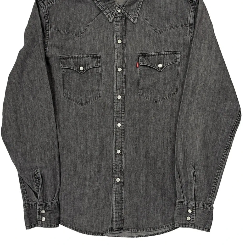 Levis Denim Shirt - Medium Grey Denim - Image 5