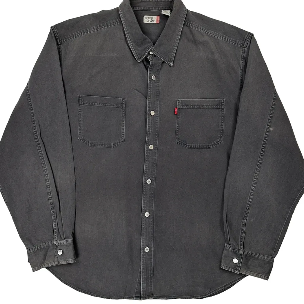 Levis Denim Shirt - 2XL Grey Cotton - Image 5