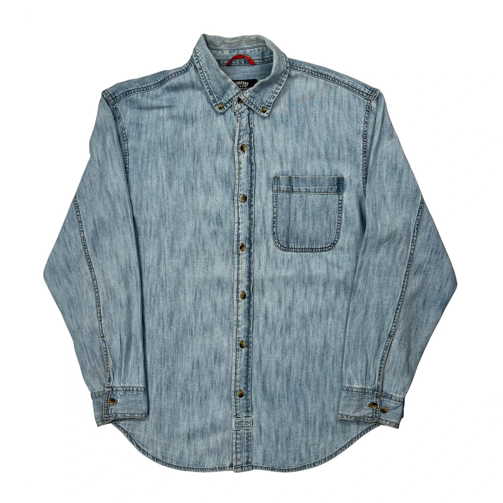 Levis Denim Shirt - Large Light Wash Cotton