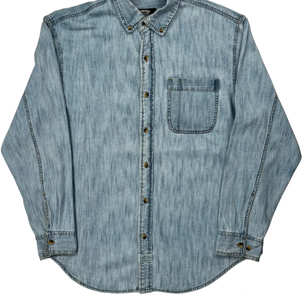 Levis Denim Shirt - Large Light Wash Cotton - Image 4