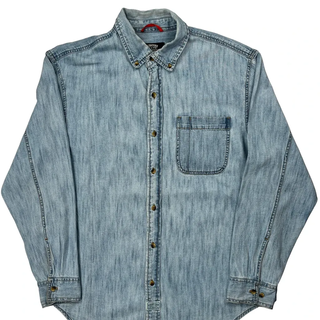 Levis Denim Shirt - Large Light Wash Cotton - Image 5