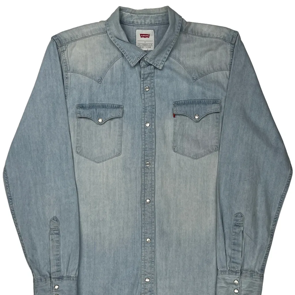 Levis Denim Shirt - Large Light Wash Denim - Image 4