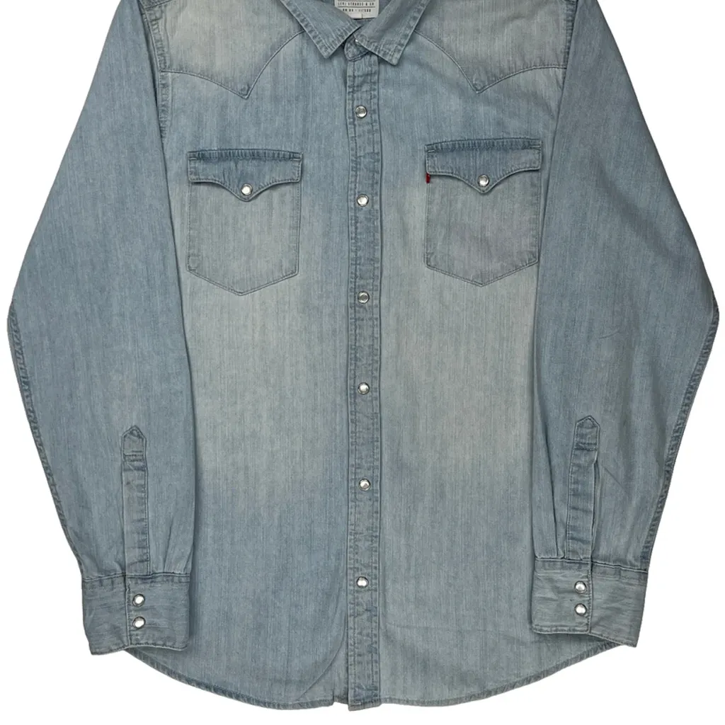 Levis Denim Shirt - Large Light Wash Denim - Image 5