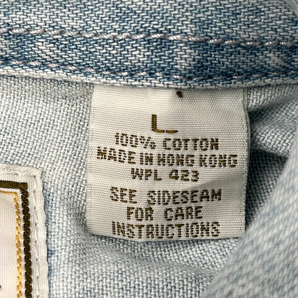 Levis Denim Shirt - Large Light Wash Cotton - Image 4