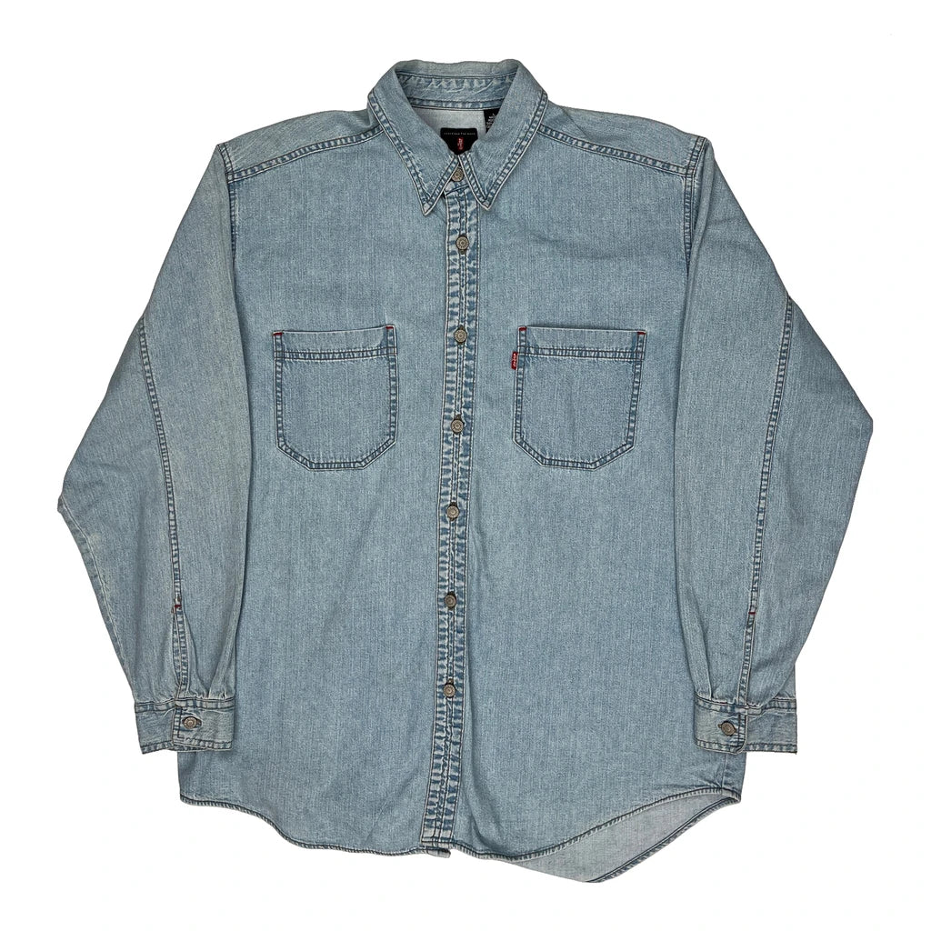 Levis Denim Shirt - Large Light Wash Cotton