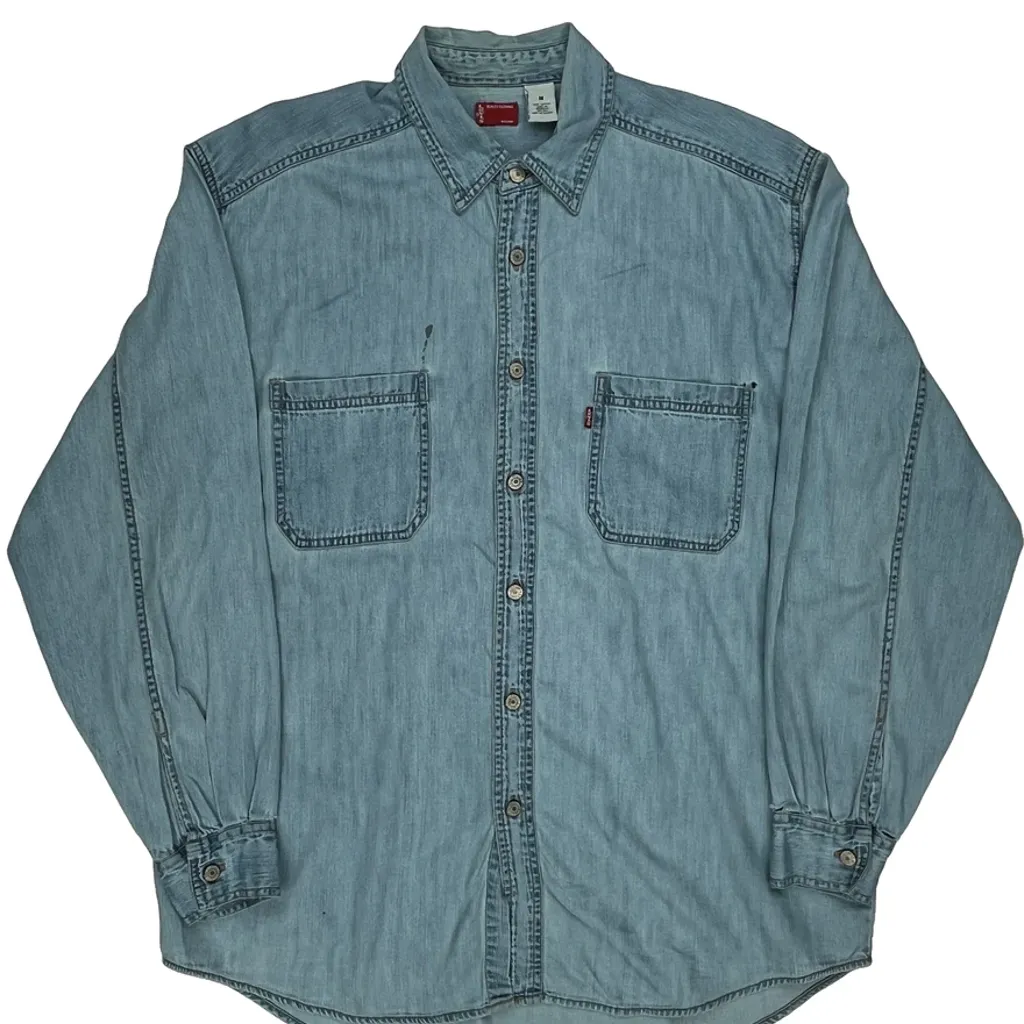 Levis Denim Shirt - Medium Light Wash Cotton - Image 4