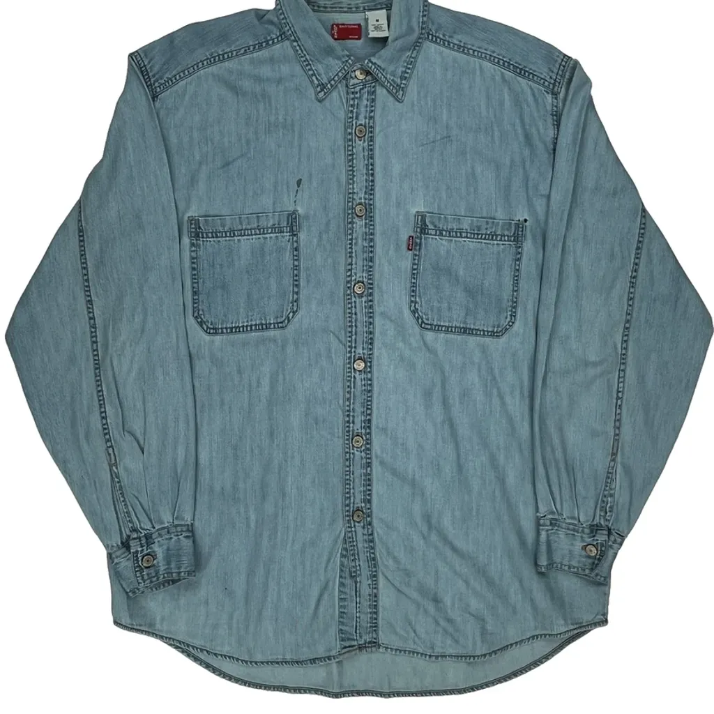 Levis Denim Shirt - Medium Light Wash Cotton - Image 5