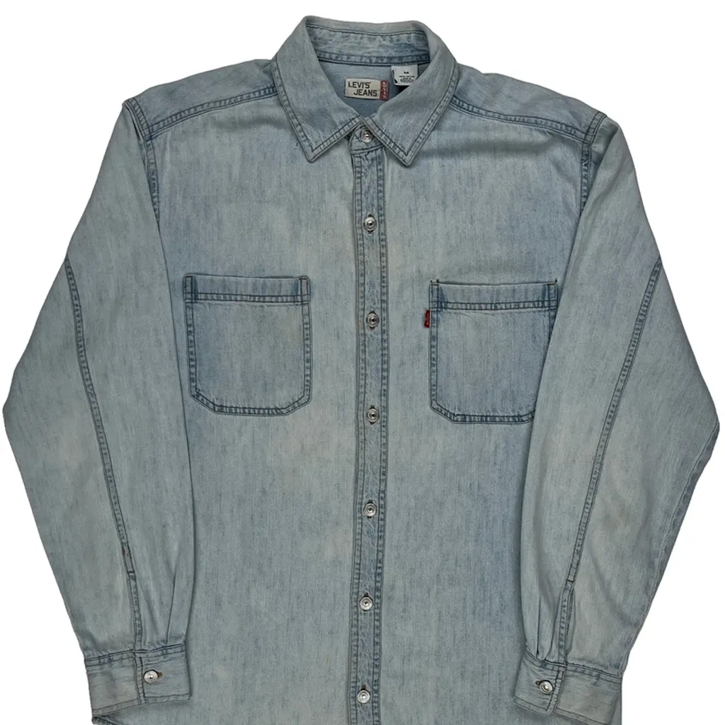 Levis Denim Shirt - Medium Light Wash Cotton - Image 4
