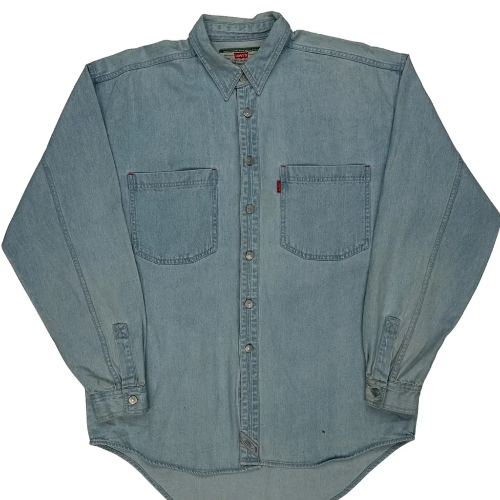 Levis Denim Shirt - Medium Light Wash Cotton - Image 4