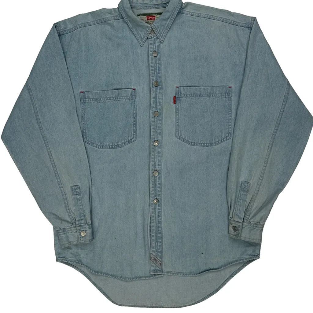 Levis Denim Shirt - Medium Light Wash Cotton - Image 5