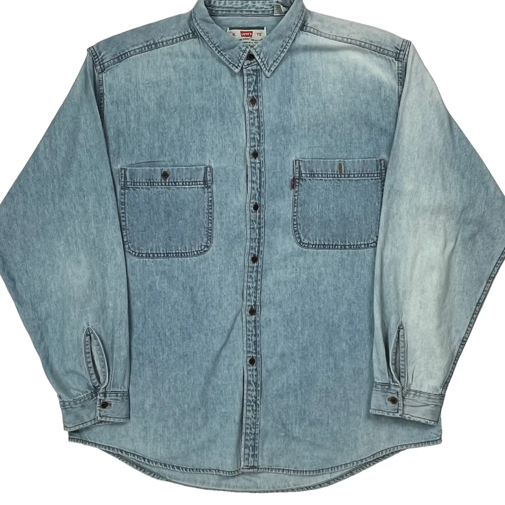 Levis Denim Shirt - XL Light Wash Denim - Image 4