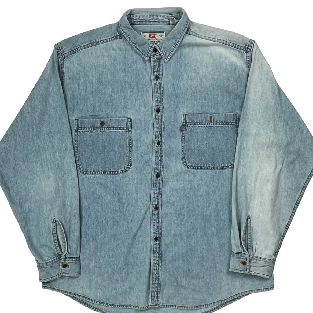 Levis Denim Shirt - XL Light Wash Denim - Image 5