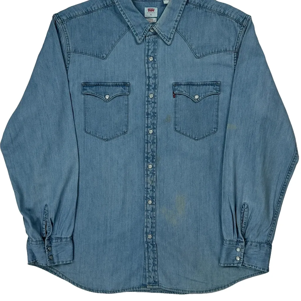 Levis Denim Shirt - XL Light Wash Denim - Image 4