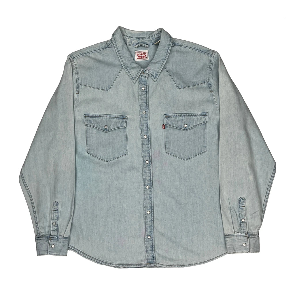 Levis Denim Shirt - 2XL Light Wash Denim