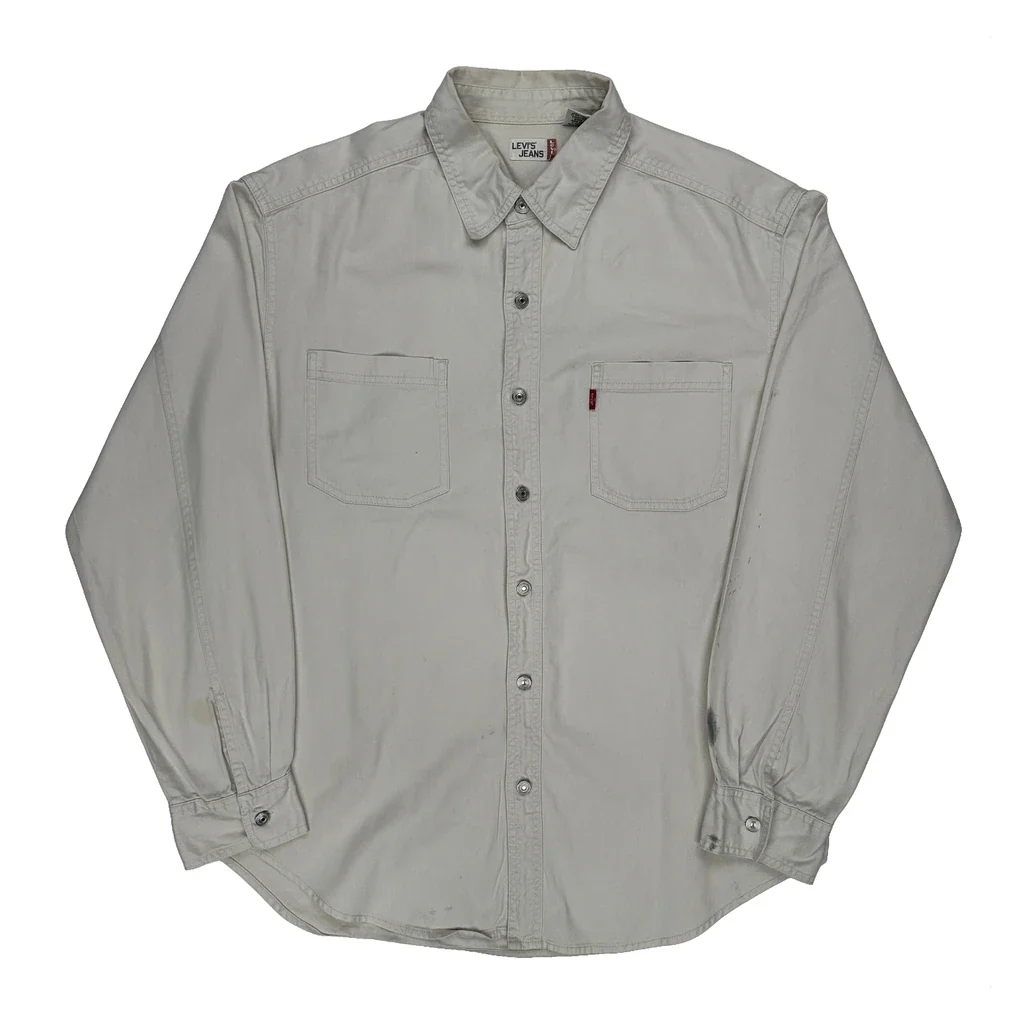 Levis Denim Shirt - Large White Cotton